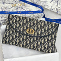 Dior 25S 30 Montaigne Avenue Pouch with Flap 30 in Blue Oblique Jacquard