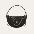 Chanel Quilted Chain Around Pouch Black 7.5 Inches